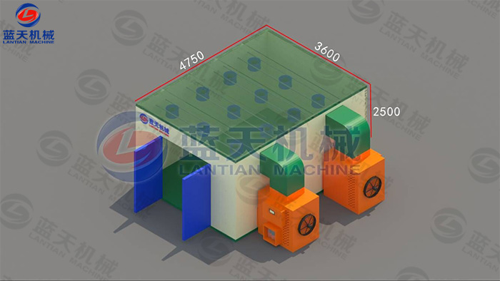 上吹风烘干房透视图