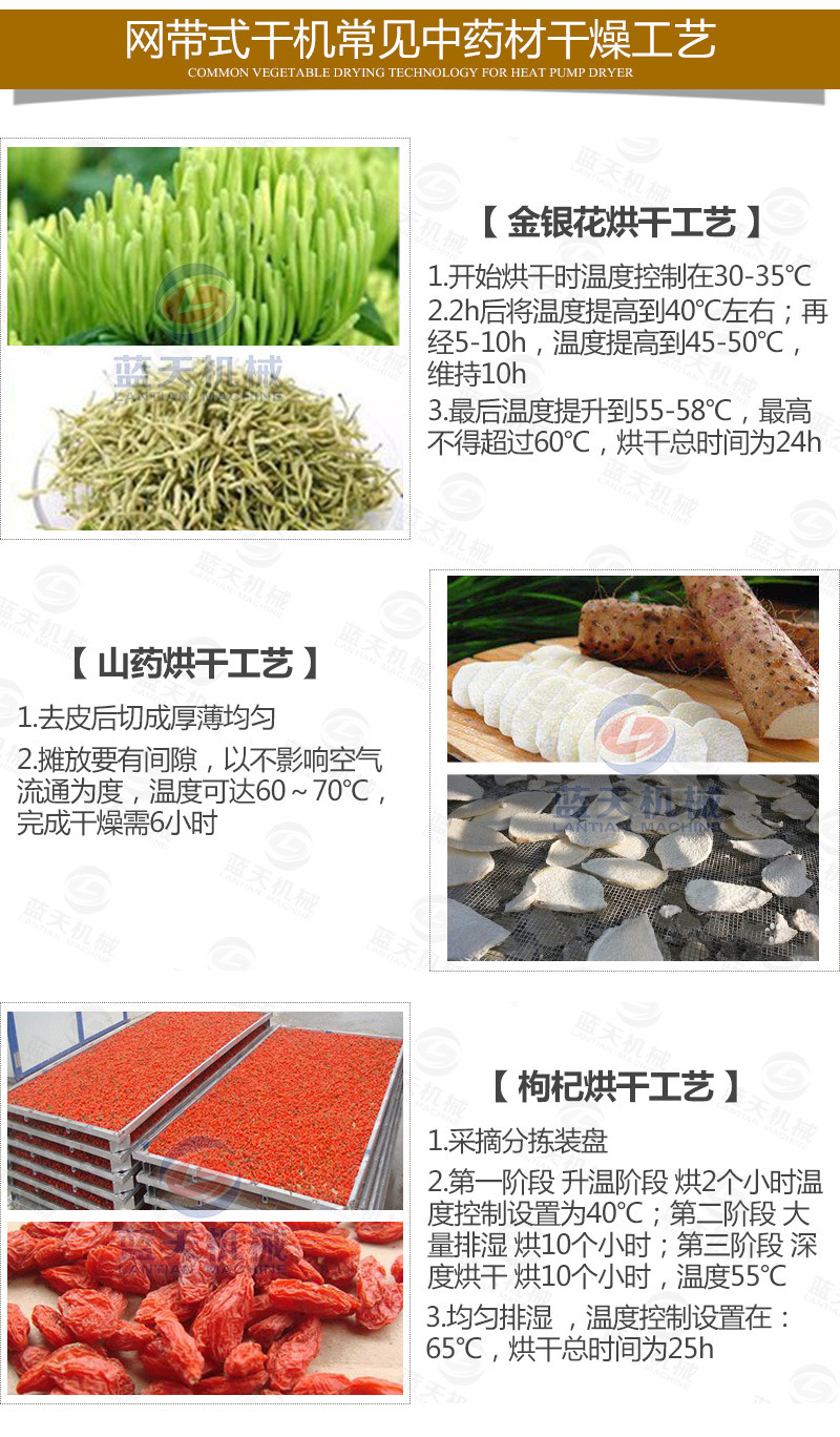 带式药材烘干机常见中药材干燥工艺